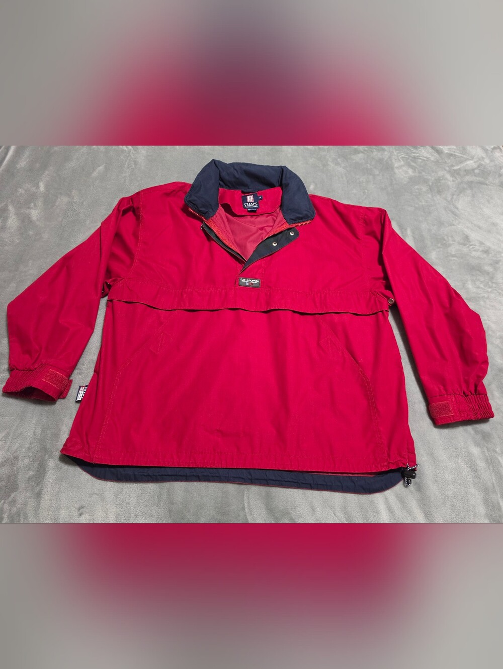 Vintage Chaps Ralph Lauren Red Anorak Pullover Windbreaker Jacket Size M